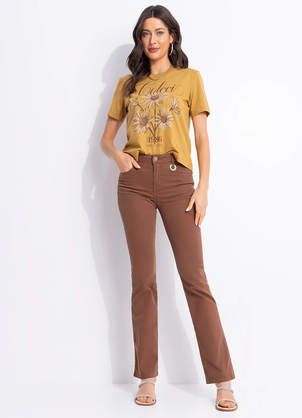 Colcci - Calça Sarja Bia Reta Marrom 3