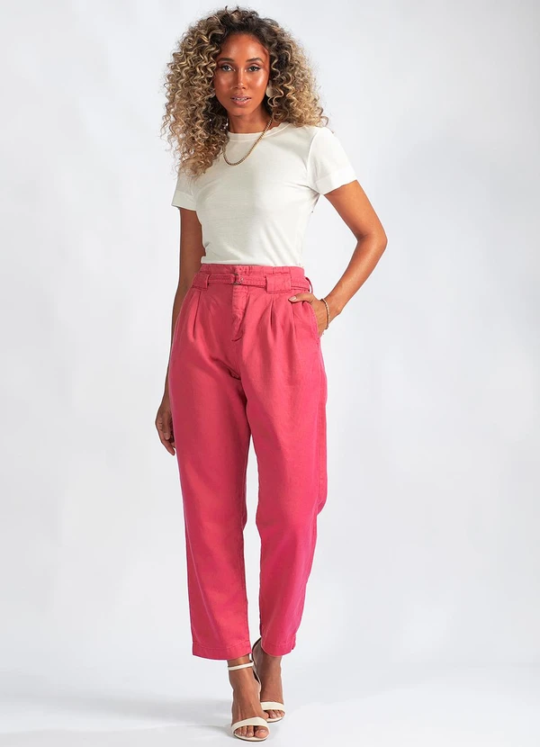 Animale Jeans - Calça Sarja Clochard Pregas Rosa 3