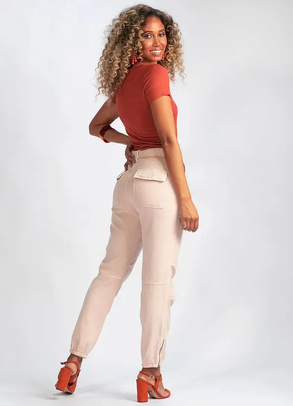 Animale Jeans - Calça Sarja Color JoggerRosa 4