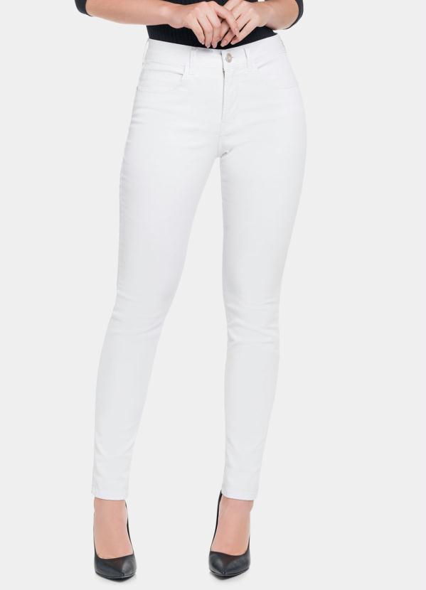 Lunender - Calça Sarja com Elastano Branco 1