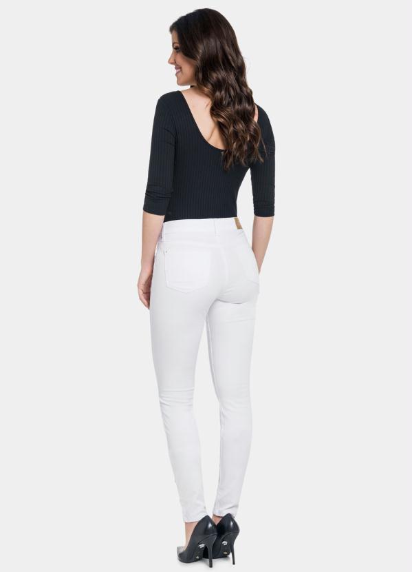 Lunender - Calça Sarja com Elastano Branco 4