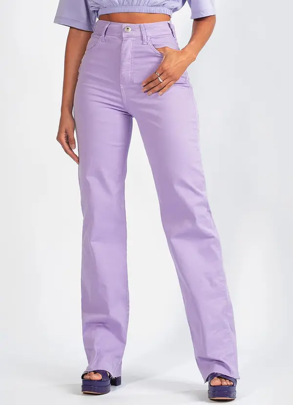 Colcci - Calça Sarja com Elastano Lilás