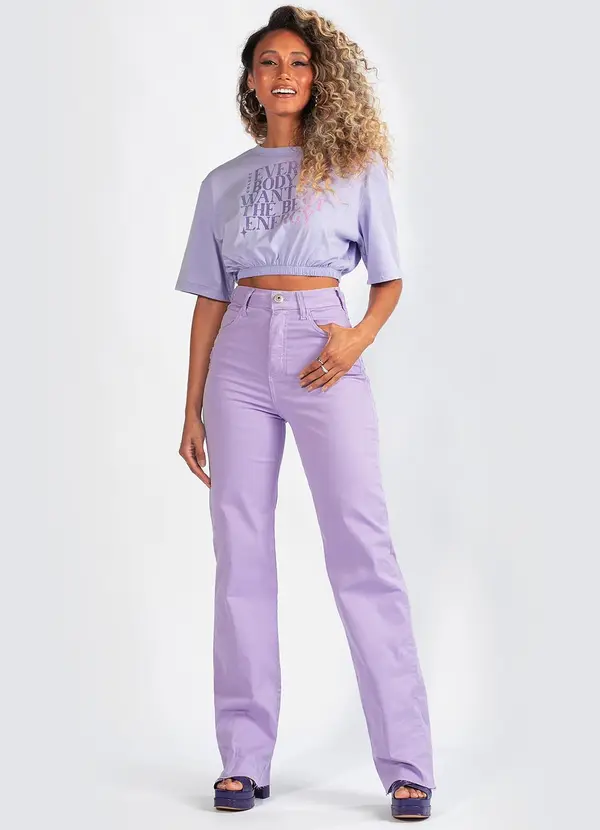 Colcci - Calça Sarja com Elastano Lilás 3