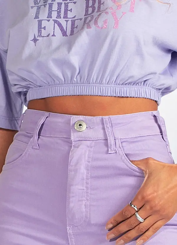 Colcci - Calça Sarja com Elastano Lilás 6