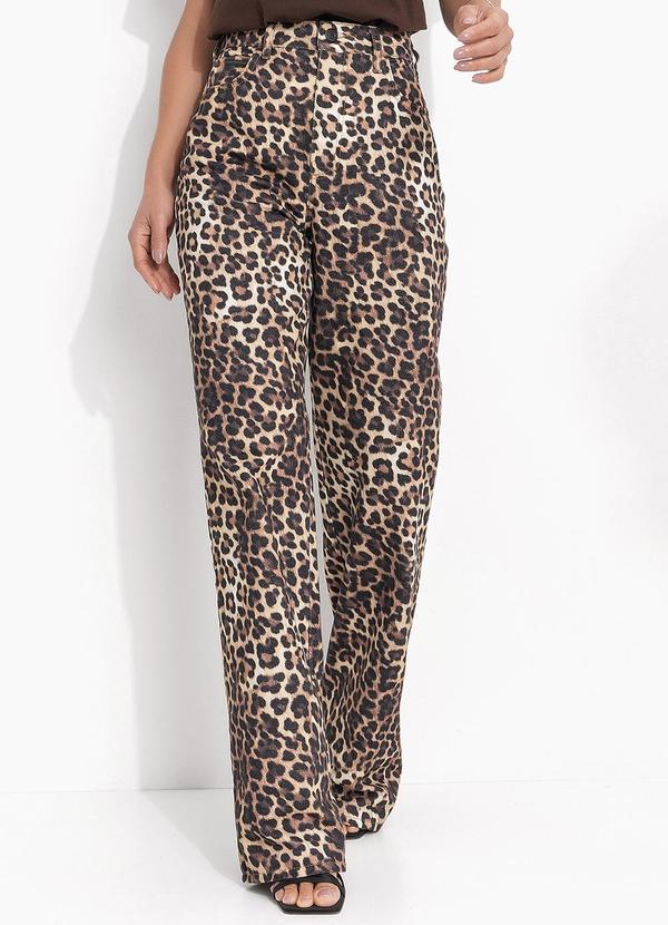 Colcci - Calça Sarja Juliette Estampada Marrom