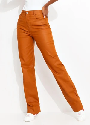 Colcci Jeans - Calça Sarja Juliette Resinada Cj Marrom - COLCCI JEANS