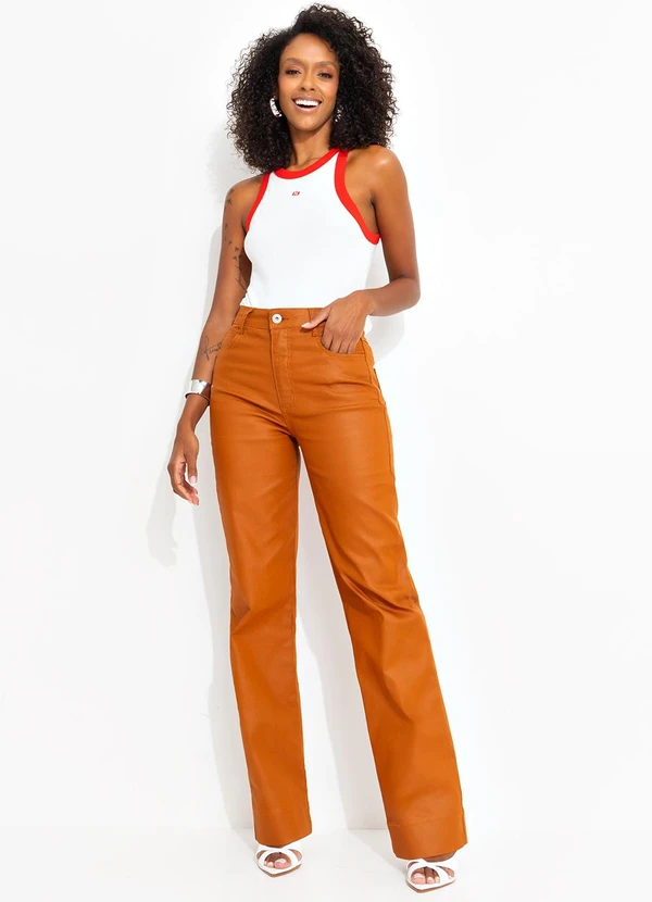 Colcci Jeans - Calça Sarja Juliette Resinada Cj Marrom 5