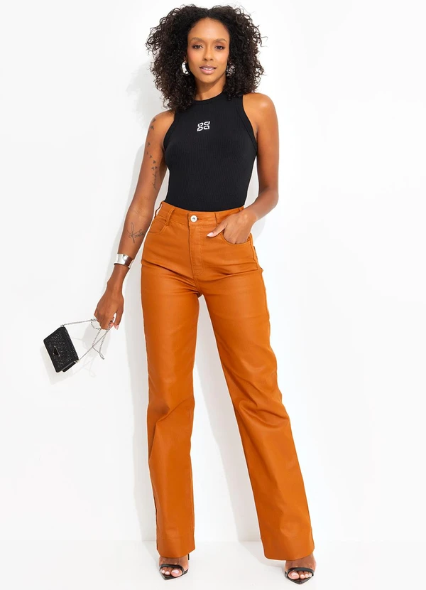 Colcci Jeans - Calça Sarja Juliette Resinada Cj Marrom 2