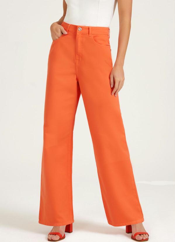 Lunender - Calça Sarja Laranja