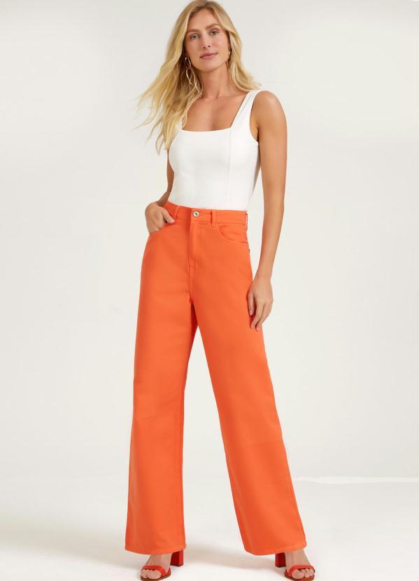 Lunender - Calça Sarja Laranja 3