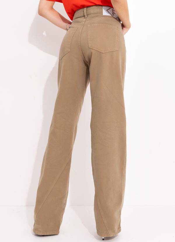 Forum - Calça Sarja Raquel Wide Leg Bege 2