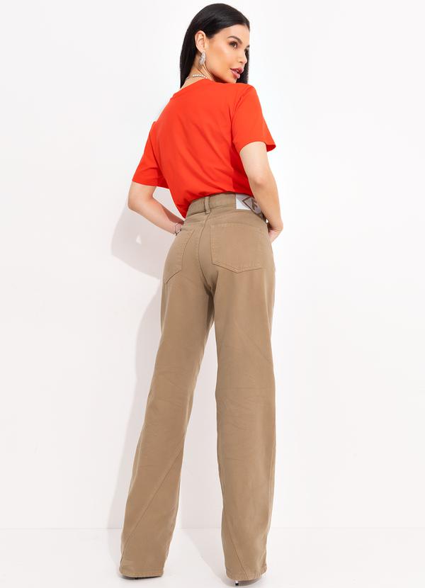 Forum - Calça Sarja Raquel Wide Leg Bege 4