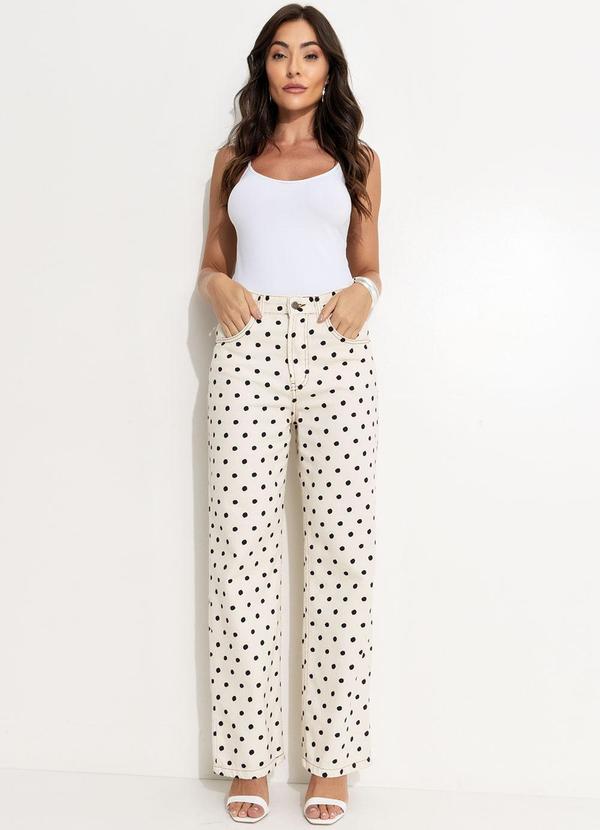 Farm - Calça Sarja Reta Poá Bege 3