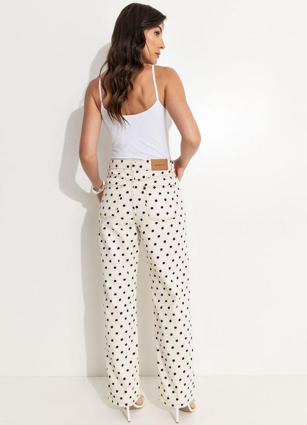 Farm - Calça Sarja Reta Poá Bege 4