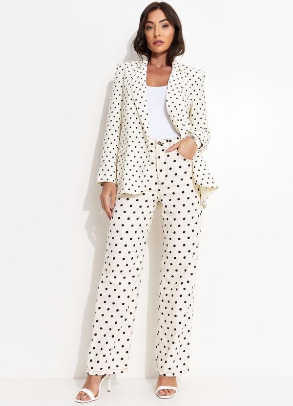 Farm - Calça Sarja Reta Poá Bege 6