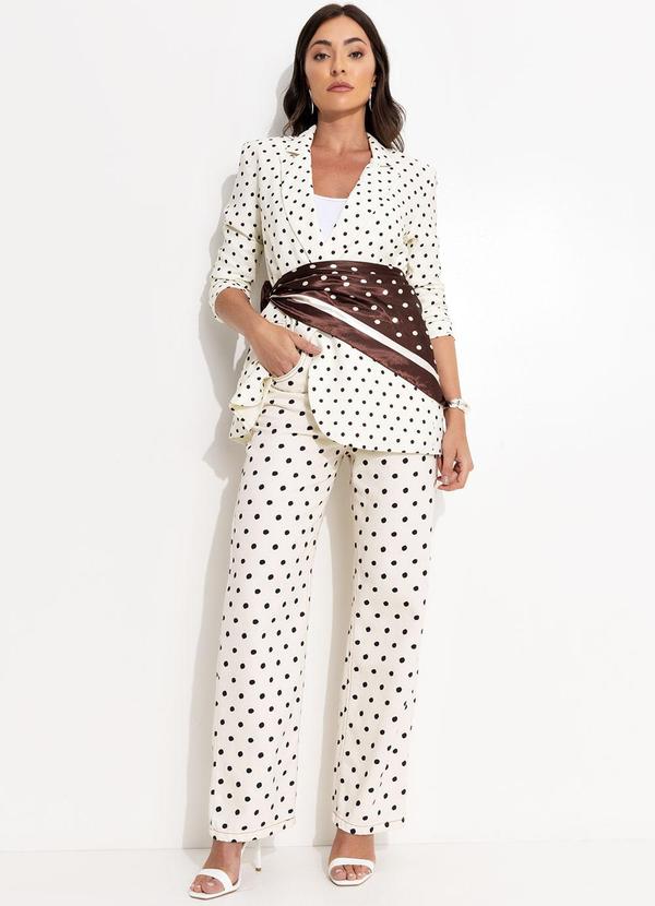 Farm - Calça Sarja Reta Poá Bege 7