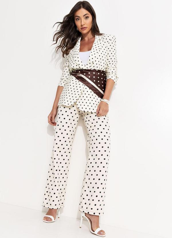 Farm - Calça Sarja Reta Poá Bege 8