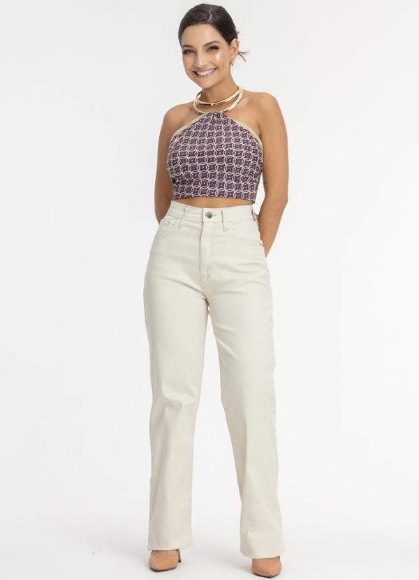 La Tay - Calça Sarja Wide Leg Natural