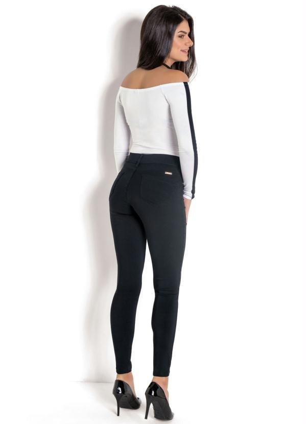 Sawary Jeans - Calça Sawary Cigarrete sem Botão e Zíper Preta 5