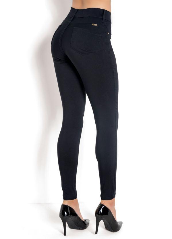 Sawary Jeans - Calça Sawary Cigarrete sem Botão e Zíper Preta 7