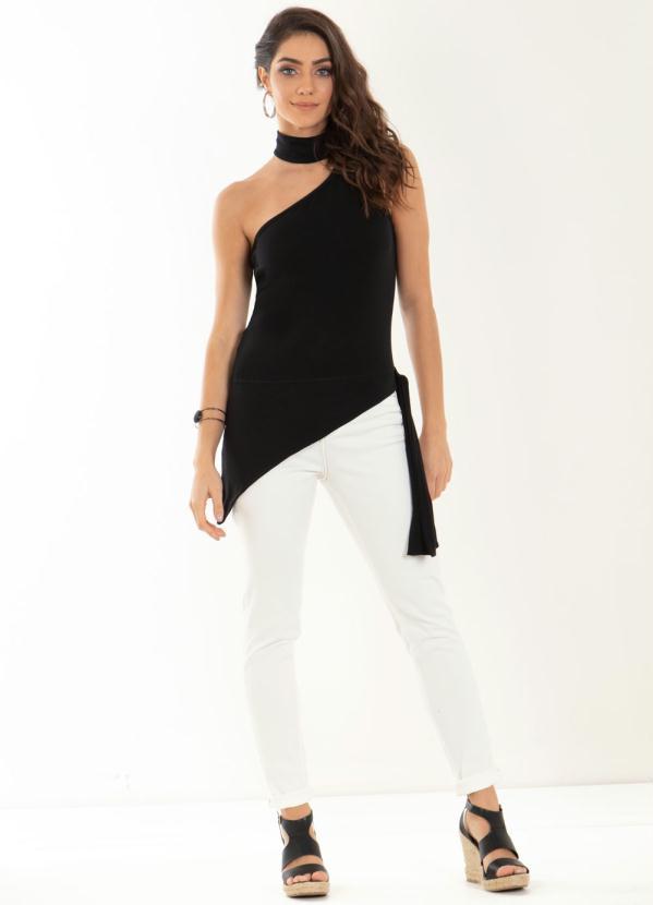 Quintess - Calça Skinny Branca Cintura Alta 5