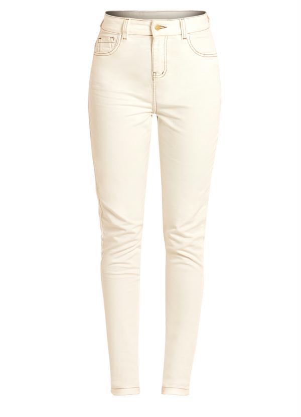 Quintess - Calça Skinny Branca Cintura Alta 9