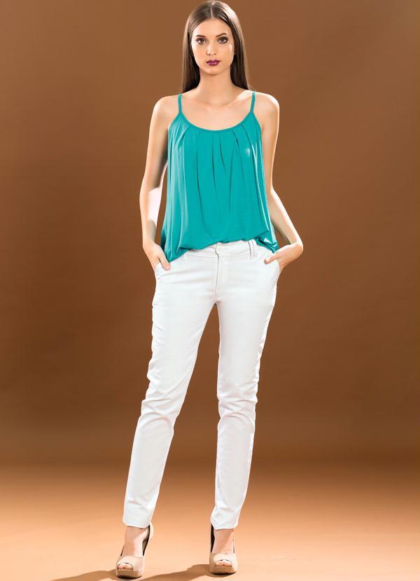 Quintess - Calça Skinny Branca com Bolsos 6