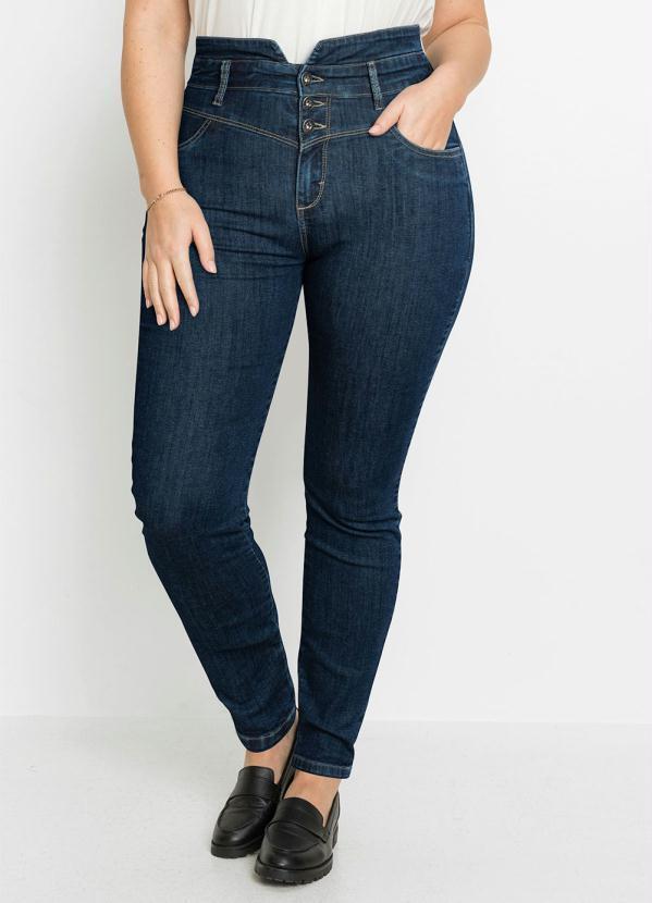 Outlet - Calça Skinny com Bolsos Azul 5