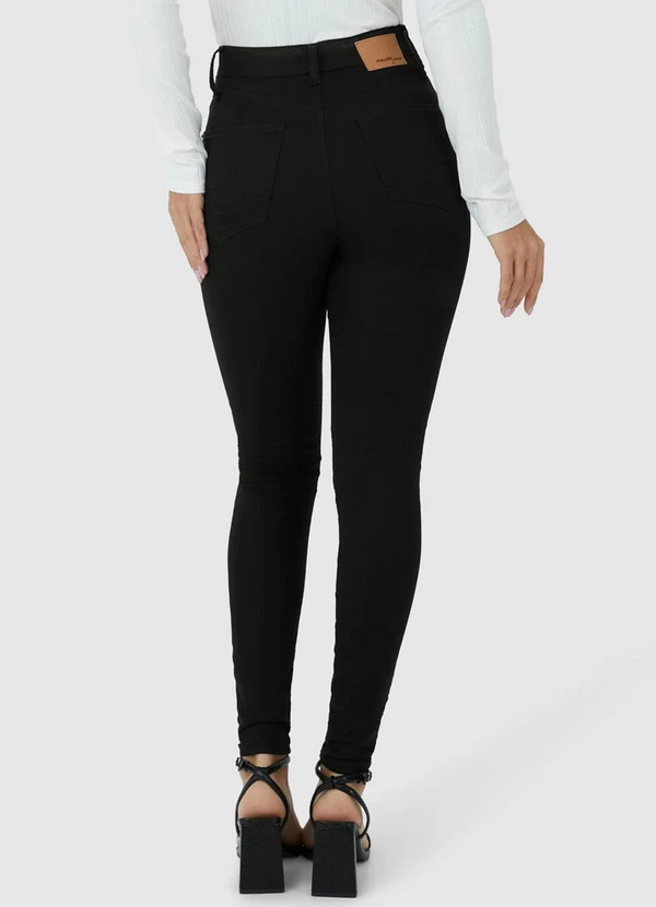 Malwee - Calça Skinny Sarja Flex Cintura Alta Preto 2