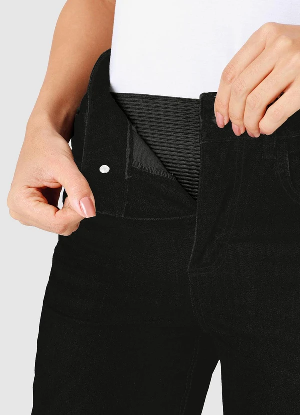 Malwee - Calça Skinny Sarja Flex Cintura Alta Preto 5