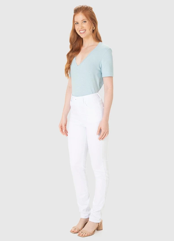 Malwee - Calça Skinny Sarja Stretch Branco 3