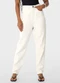 Enfim - Calça Slouchy Cintura Alta em Sarja Preto - variação: Off White