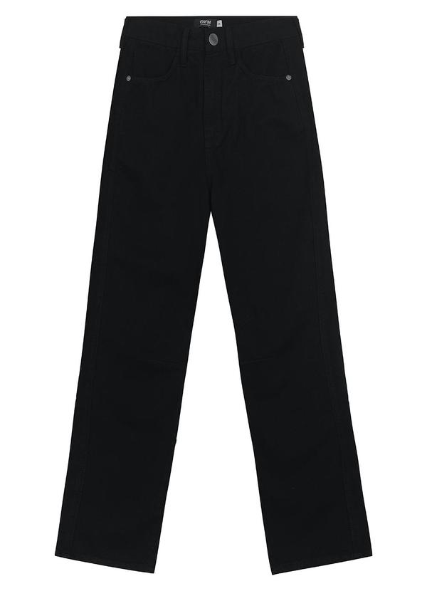 Enfim - Calça Slouchy Cintura Alta em Sarja Preto 1