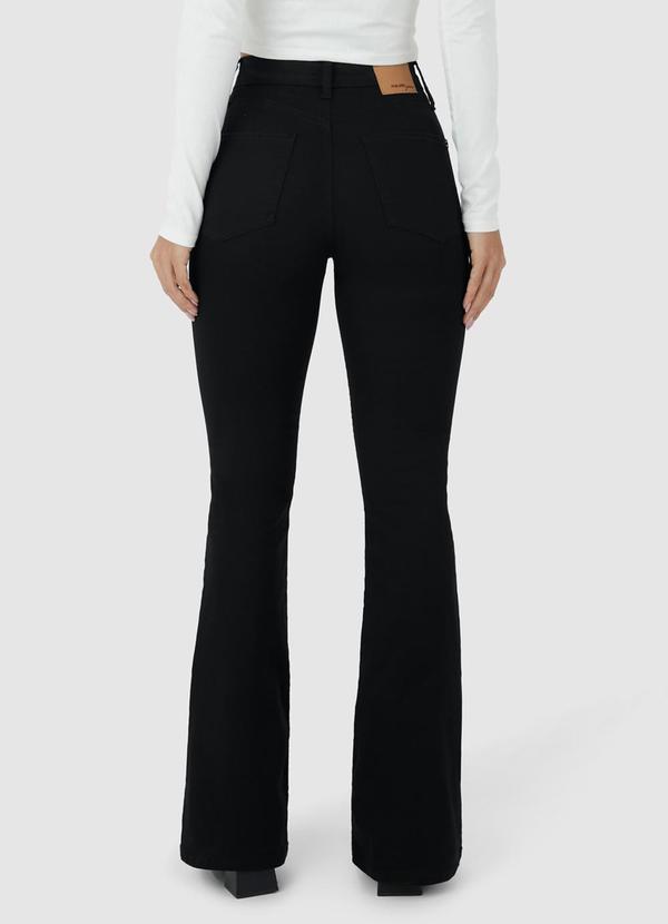 Malwee Calça Small Flare Sarja Flex Cintura Alta Preto