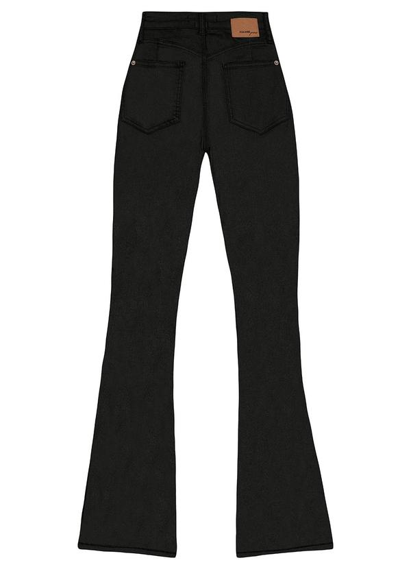 Malwee - Calça Small Flare Sarja Flex Cintura Alta Preto 6