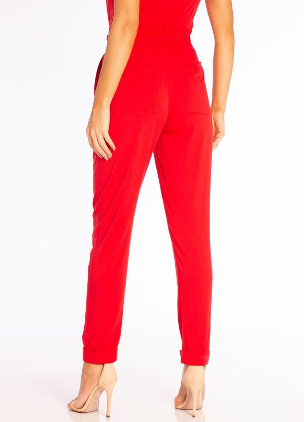 Doce Trama - Calça Tecido Plano Alfaiataria Vermelho 2