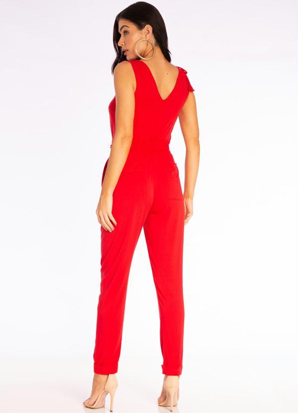 Doce Trama - Calça Tecido Plano Alfaiataria Vermelho 4