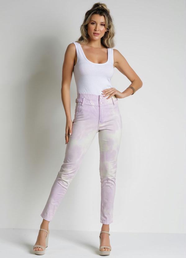 Queima Estoque - Calça Tie Dye Roxa Jogger com Fivela Sawary 3