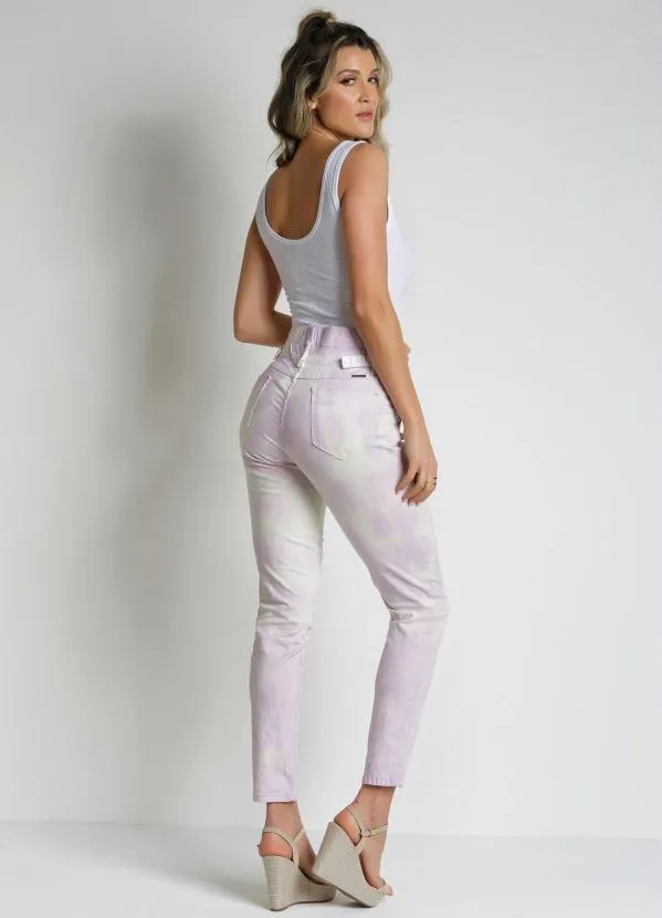 Queima Estoque - Calça Tie Dye Roxa Jogger com Fivela Sawary 4