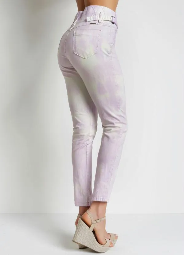 Queima Estoque - Calça Tie Dye Roxa Jogger com Fivela Sawary 6