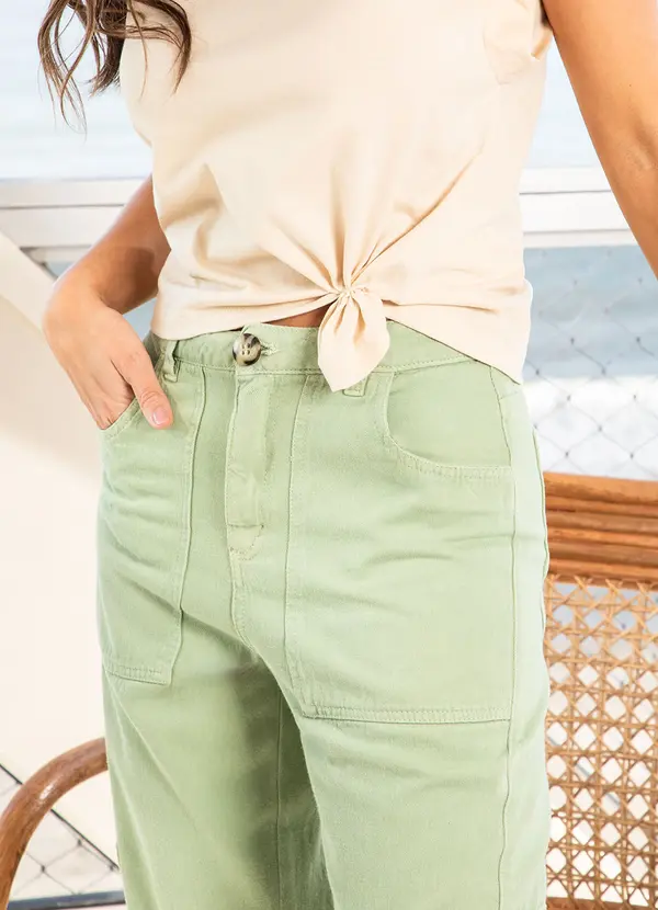 Quintess - Calça Verde Claro em Sarja 5