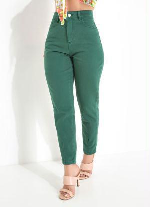 Cala (Verde) Mom Jeans com Bolso Sawary