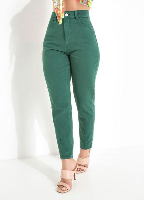 Cala (Verde) Mom Jeans com Bolso Sawary