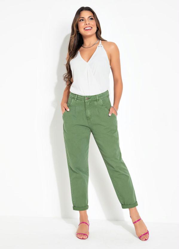 Queima Estoque - Calça Verde Mom Jeans Sawary 3