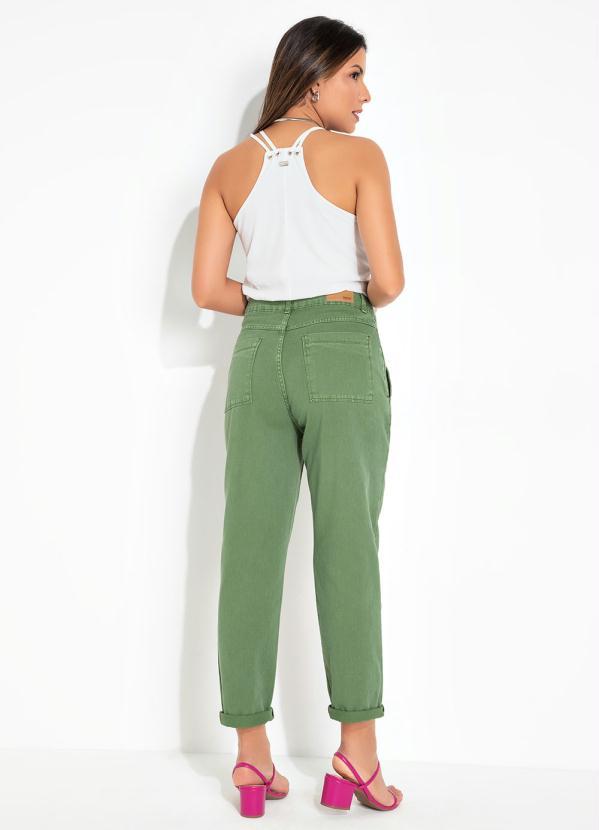 Queima Estoque - Calça Verde Mom Jeans Sawary 4