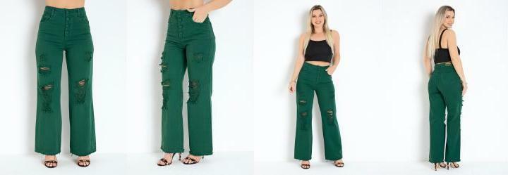 Cala Verde Wide Leg com Bolsos Sawary