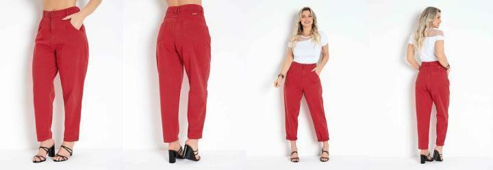 Cala Vermelha Slouchy com Bolsos Sawary