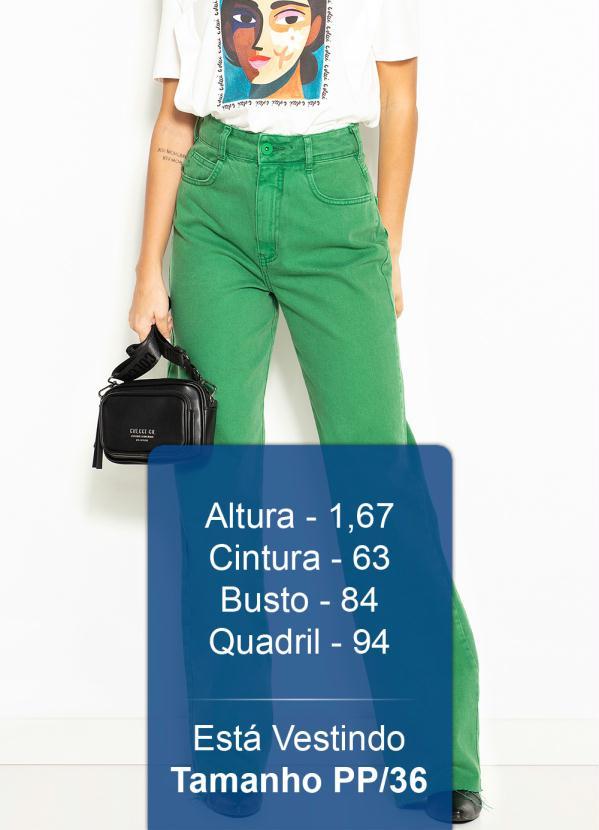 Colcci - Calça Wide Leg de Sarja Verde 5