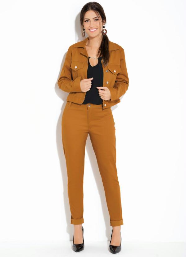 Quintess - Calça em Sarja Skinny Caramelo 3