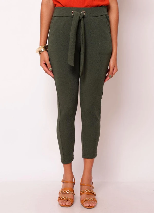 Torra - Calça Feminina Cigarrete Cordão Verde